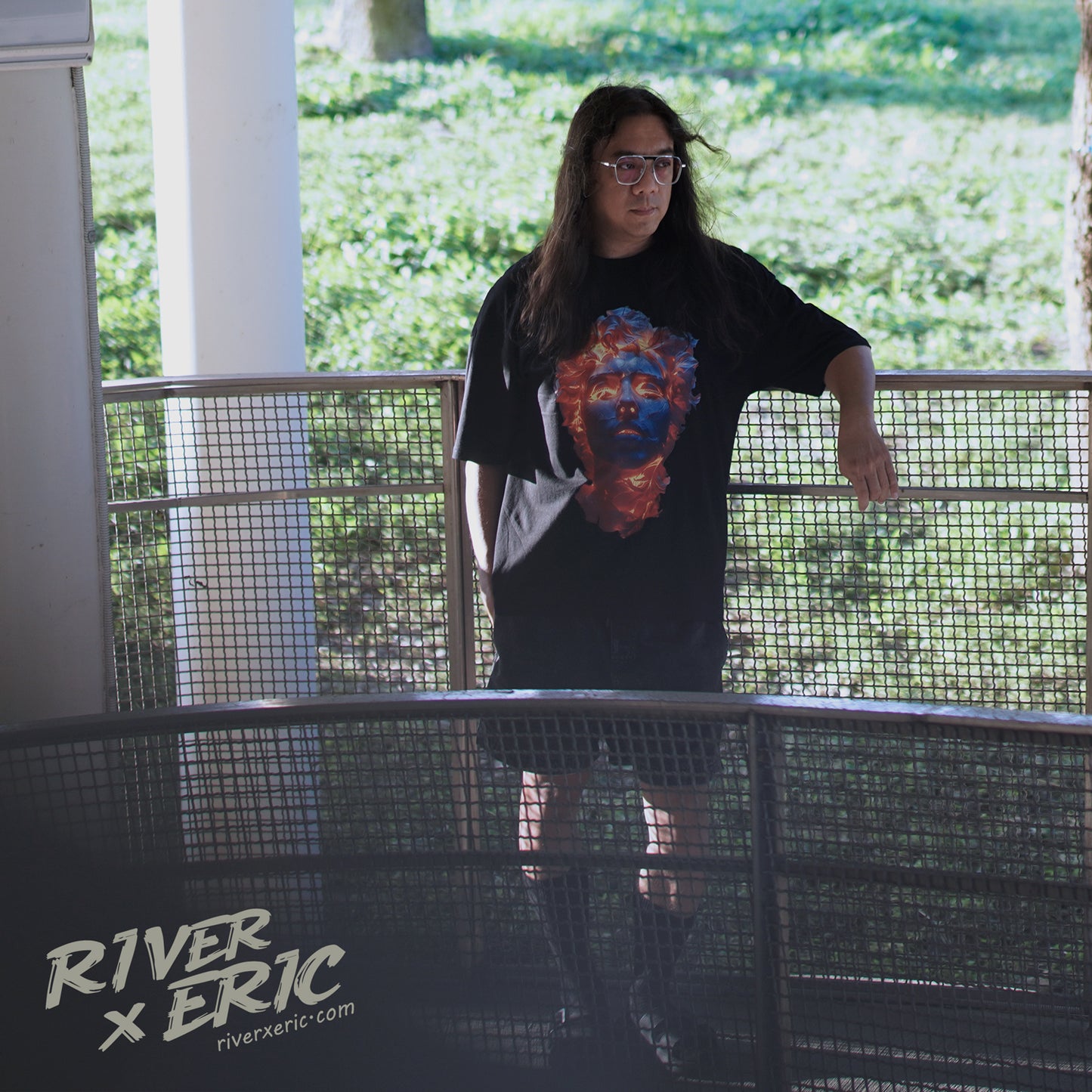 RIVER x ERIC®:t-shirt-Fire On Head-1-350418