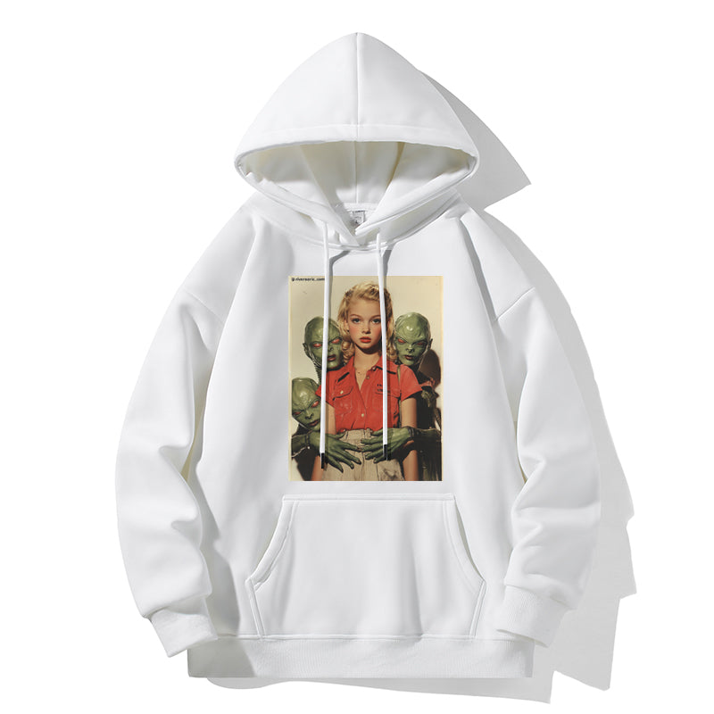RIVER x ERIC®:【2024A/W】Hooded Sweat-ALIEN AND GIRL-350563