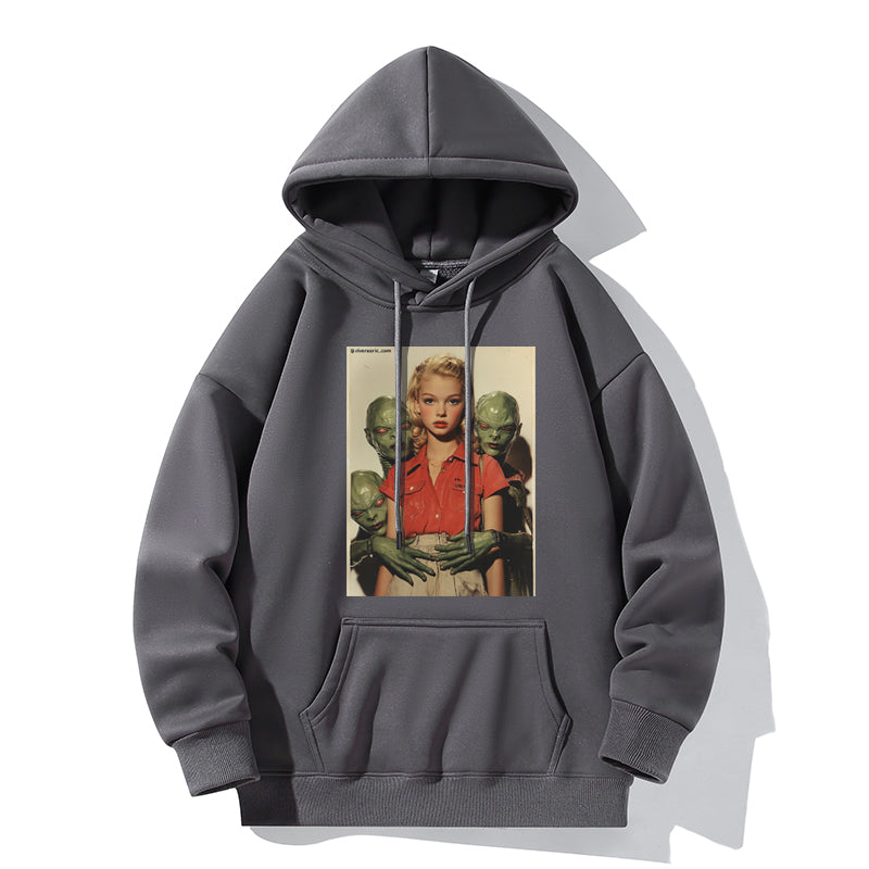 RIVER x ERIC®:【2024A/W】Hooded Sweat-ALIEN AND GIRL-350563