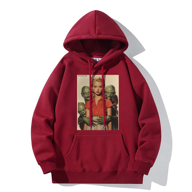 RIVER x ERIC®:【2024A/W】Hooded Sweat-ALIEN AND GIRL-350563