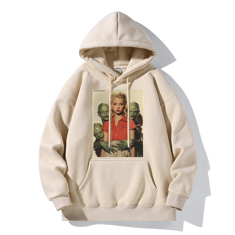 RIVER x ERIC®:【2024A/W】Hooded Sweat-ALIEN AND GIRL-350563
