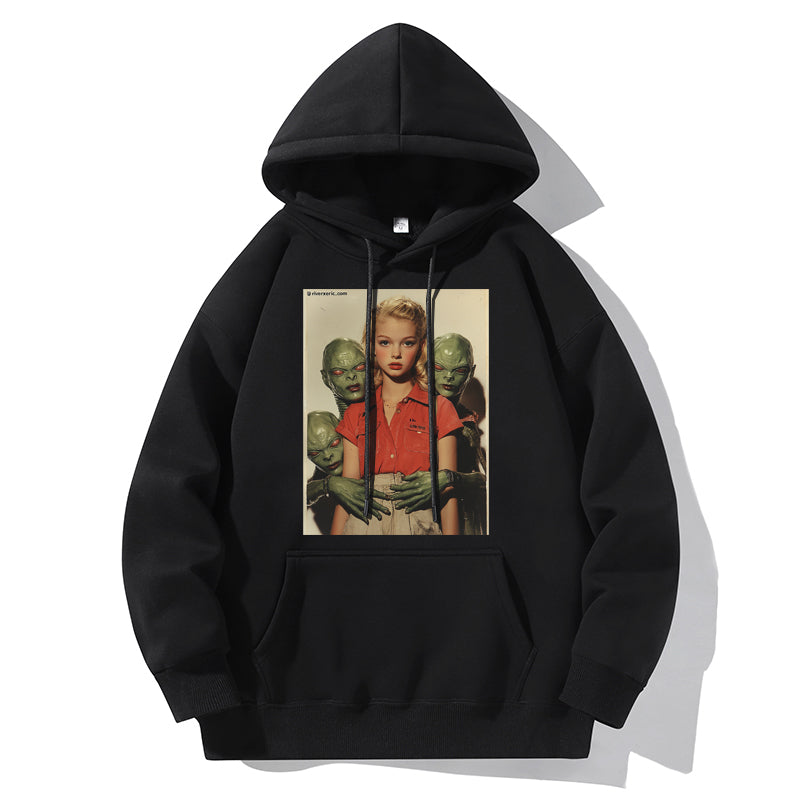 RIVER x ERIC®:【2024A/W】Hooded Sweat-ALIEN AND GIRL-350563
