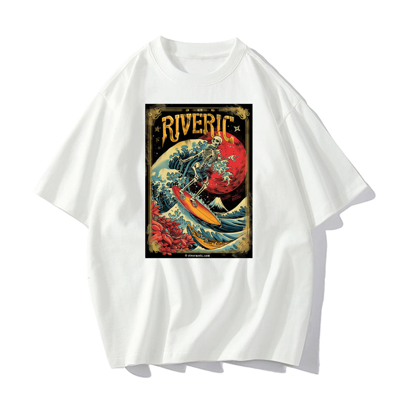 RIVER x ERIC®:t-shirt-skeleton surfing-1-350516