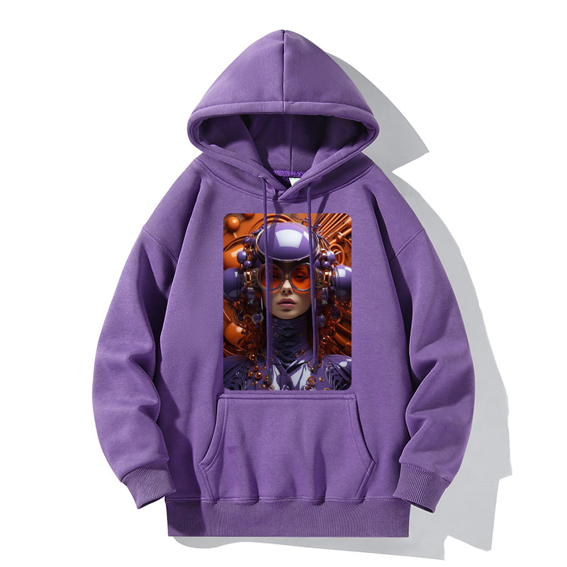 RIVER x ERIC®:Hooded Sweat-Purple Female Robot-1-350369
