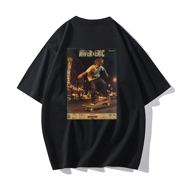 RIVER x ERIC®:t-shirt-skateboarder performing-2-350522