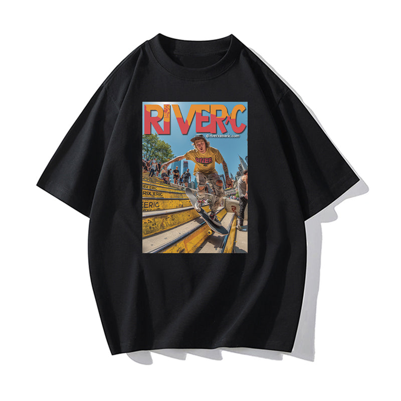 RIVER x ERIC®:t-shirt-skateboarder performing-4-350524