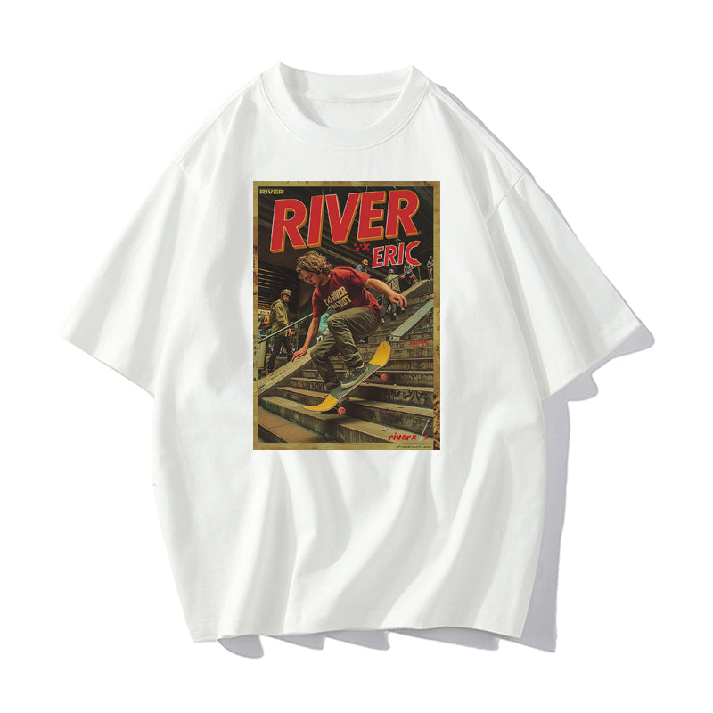 RIVER x ERIC®:t-shirt-skateboarder performing-5-350525