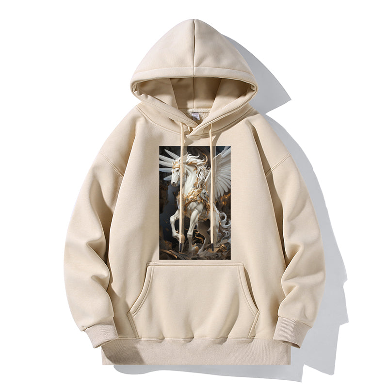 RIVER x ERIC®:Hooded Sweat-white Pegasus-350382