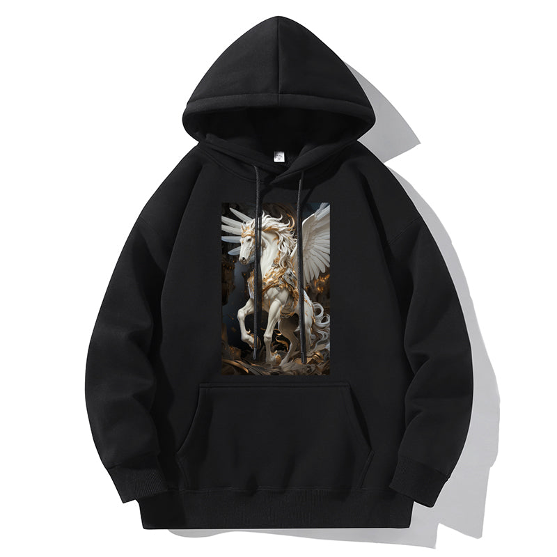 RIVER x ERIC®:Hooded Sweat-white Pegasus-350382