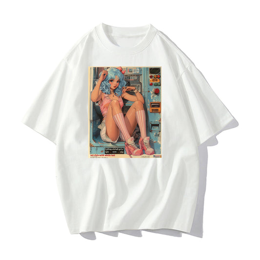 RIVER x ERIC®：t-shirt-Anime Girl-1-350455