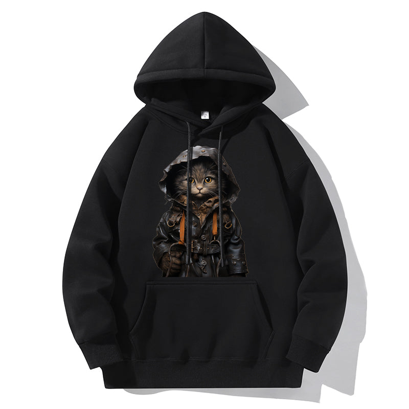 RIVER x ERIC®：Hooded Sweat-Black Cat With An Umbrella-350345