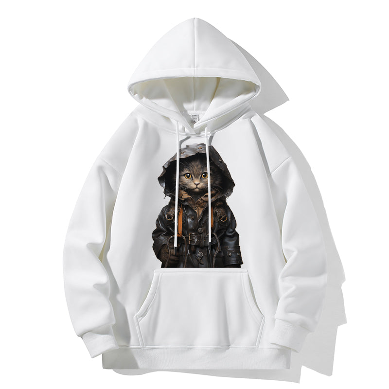 RIVER x ERIC®：Hooded Sweat-Black Cat With An Umbrella-350345