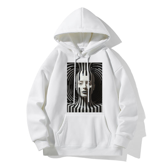 RIVER x ERIC®：Hooded Sweat-Black  White Outline Face-350370