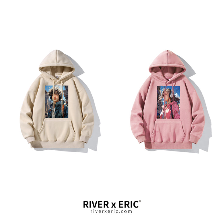 RIVER x ERIC®：Hooded Sweat-Y2K boy & girl-350385
