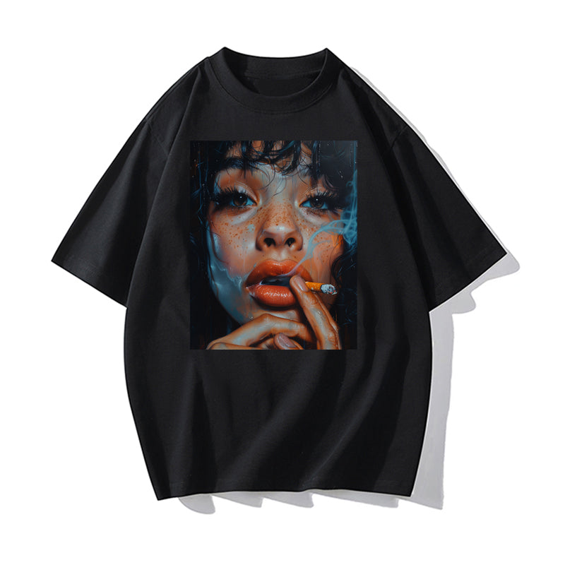 RIVER x ERIC®：t-shirt-Smoking a Cigarette-1-350411