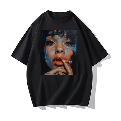 RIVER x ERIC®：t-shirt-Smoking a Cigarette-1-350411