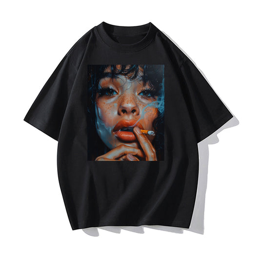 RIVER x ERIC®：t-shirt-Smoking a Cigarette-1-350411