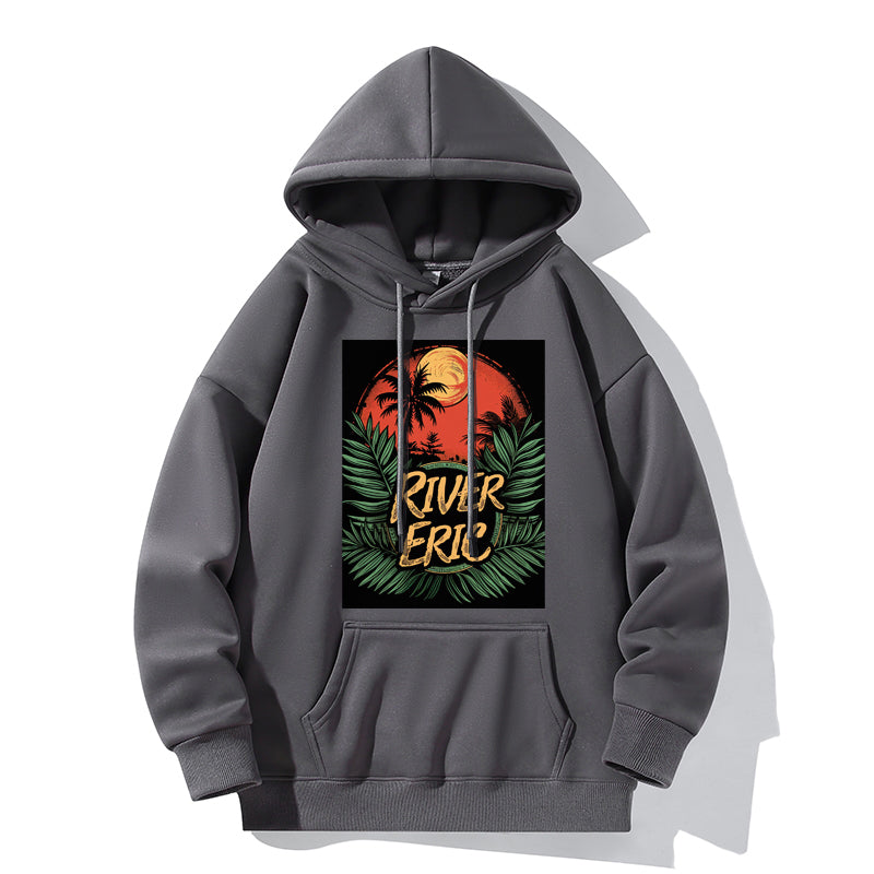 RIVER x ERIC®：【2024A/W】Hooded Sweat-Tropical Retro Art- 350532