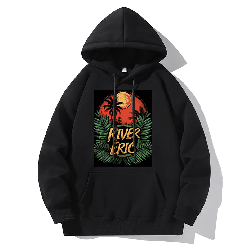 RIVER x ERIC®：【2024A/W】Hooded Sweat-Tropical Retro Art- 350532