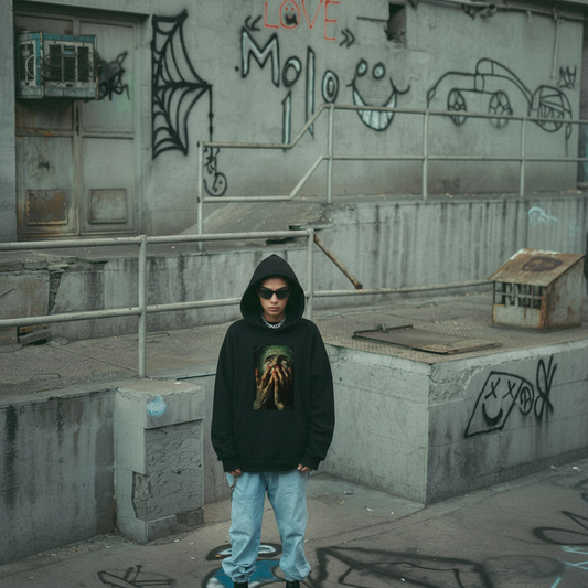 RIVER x ERIC®：Hooded Sweat-A startled man.-350380
