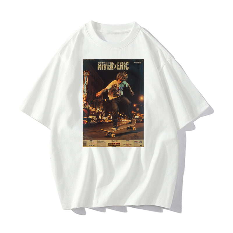 RIVER x ERIC®：t-shirt-skateboarder performing-2-350522