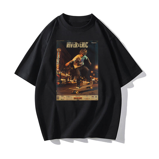 RIVER x ERIC®：t-shirt-skateboarder performing-2-350522