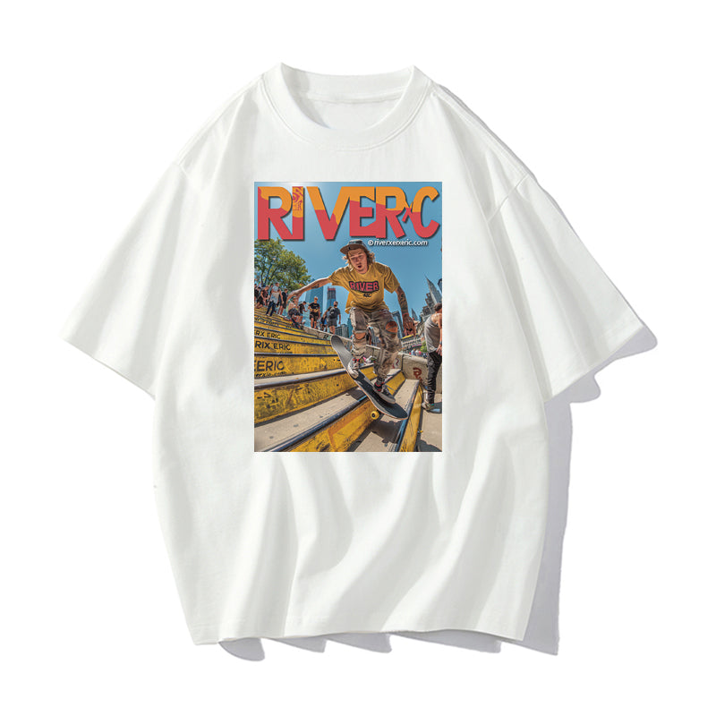 RIVER x ERIC®：t-shirt-skateboarder performing-4-350524