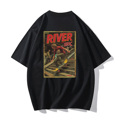 RIVER x ERIC®：t-shirt-skateboarder performing-5-350525